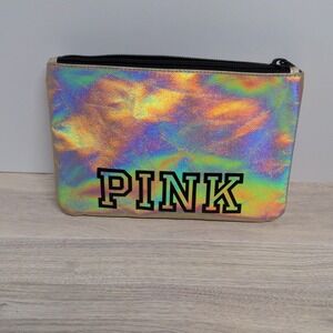 PINK Victoria's Secret Iridescent Cosmetic Bag with‎ Wristlet